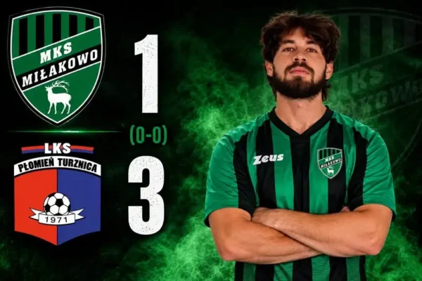 MKS Miłakowo przegrywa z LKS Płomień Turznica 1:3