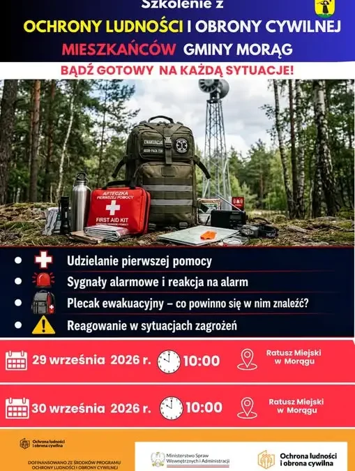 Bezpłatne szkolenia z ochrony ludności i obrony cywilnej w Morągu