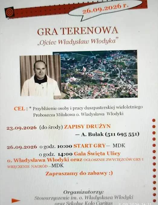 Gra terenowa w Miłakowie ku pamięci ojca Władysława Włodyki