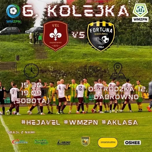6. kolejka A-klasy: VEL KS Fortuna Gągławki zagra w Dąbrównie