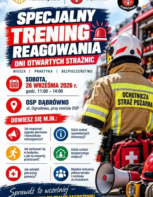 Dni Otwartych Strażnic w Dąbrównie – trening reagowania już w sobotę