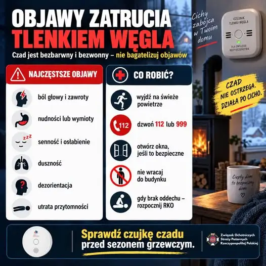 Czad – cichy zabójca. Jak rozpoznać objawy zatrucia tlenkiem węgla?