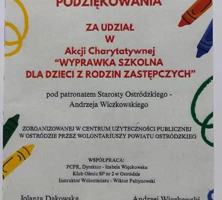 Inauguracja Wolontariatu Klubu Ośmiu w Powiecie Ostródzkim