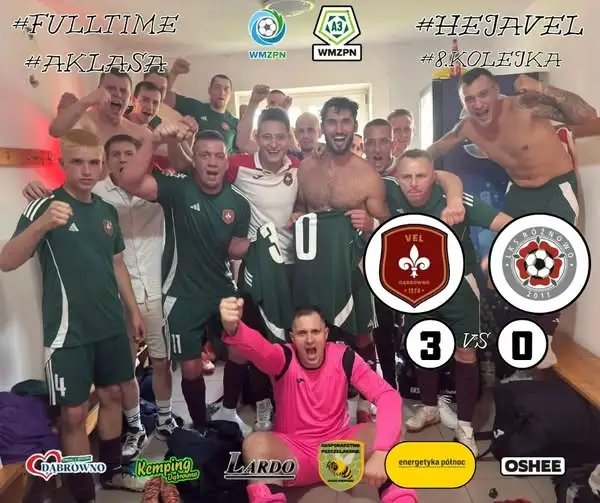 VEL wygrywa 3:0 z LKS Różnowo – pierwsze punkty w Dąbrównie!