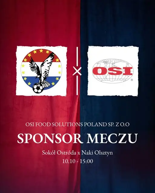 OSI Food Solutions sponsorem meczu Sokoła Ostróda z Naki Olsztyn