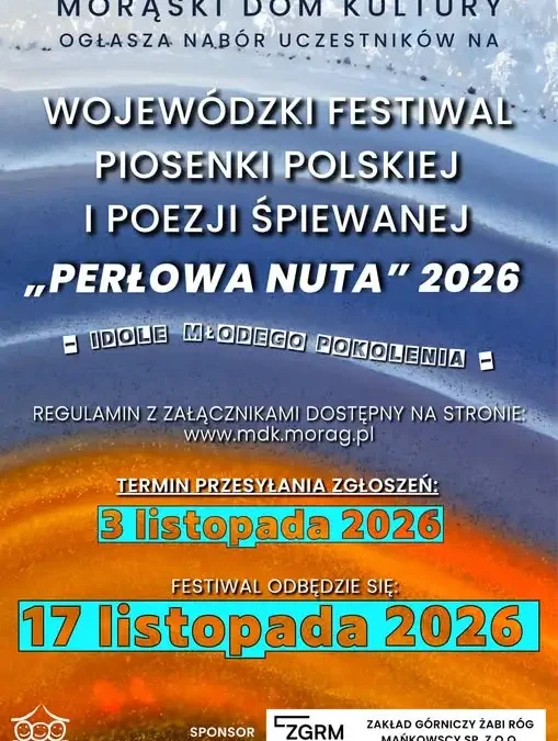 Morąski Dom Kultury zaprasza na Festiwal „Perłowa Nuta” 2026
