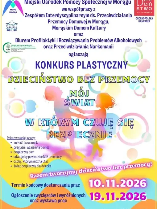 Konkurs plastyczny „Dzieciństwo bez przemocy” w Morągu – prace do 10 listopada