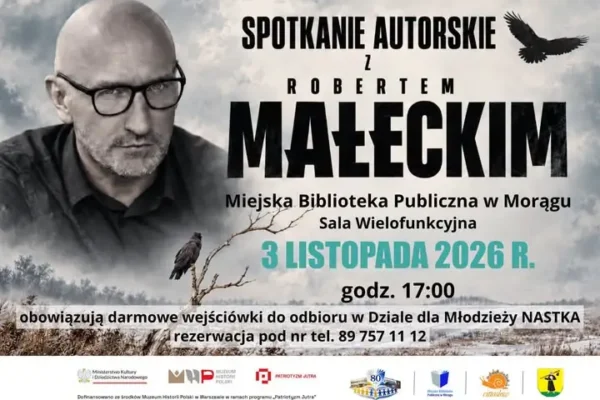 Robert Małecki spotka się z czytelnikami w Morągu. Darmowe wejściówki już do odbioru