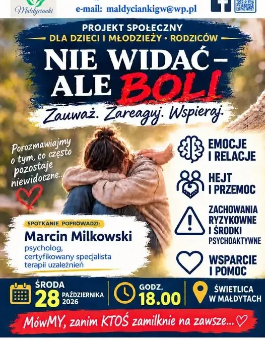 Małdyty: spotkanie o emocjach i hejcie. „MówMY, zanim KTOŚ zamilknie na zawsze”