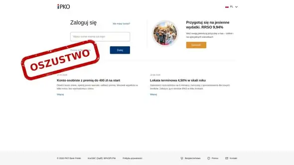 Fałszywe e-maile od „PKO Bank Polski” – nowa fala oszustw phishingowych