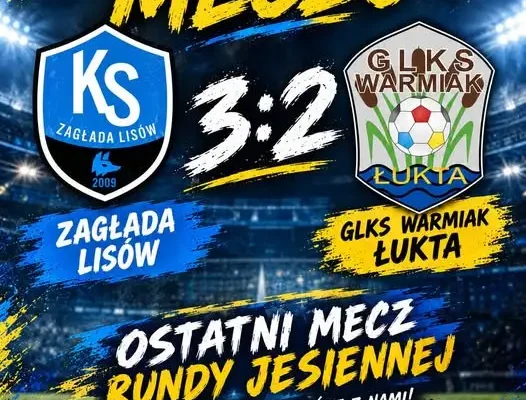 Warmiak Łukta zakończył rundę jesienną porażką 3:2, ale nie traci wiary
