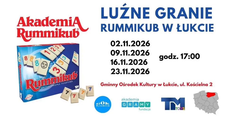 Rummikub w Łukcie: cykl spotkań dla graczy w każdym wieku