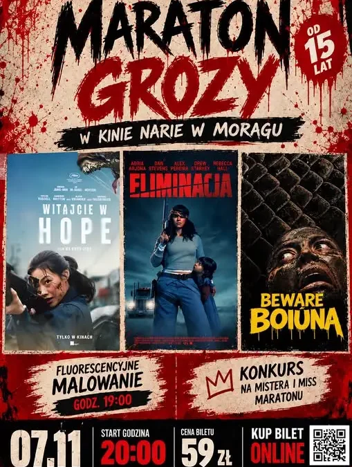 Maraton Grozy w Kinie Narie w Morągu – trzy horrory, malowanie UV i konkurs na najlepsze przebranie